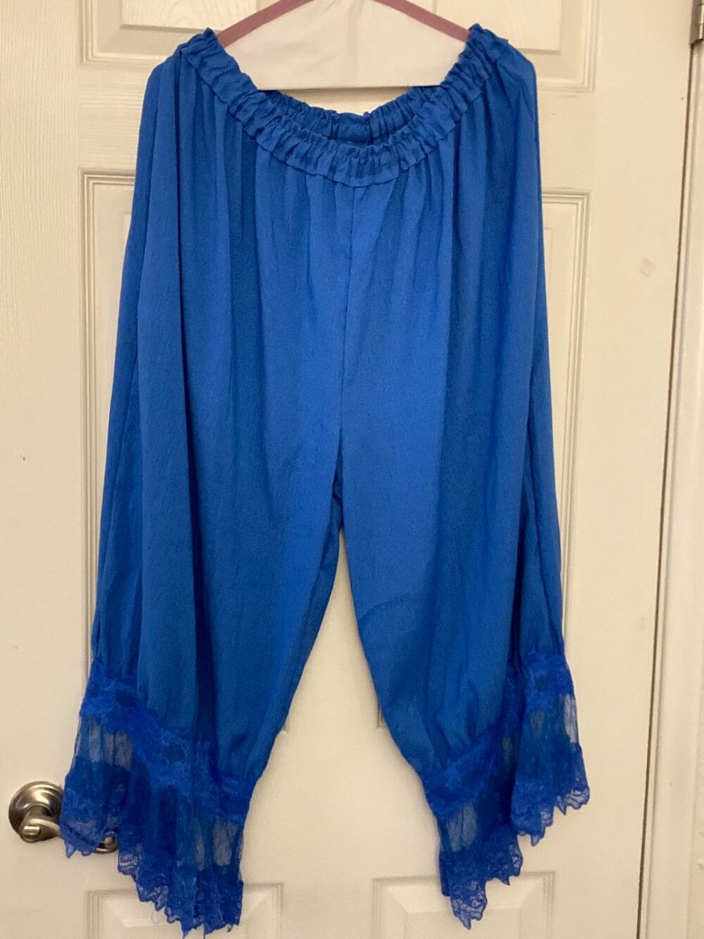 Excellent Condition, SZ L, Lace Bottom Bloomer Pants, Blue - Picture 2 of 4